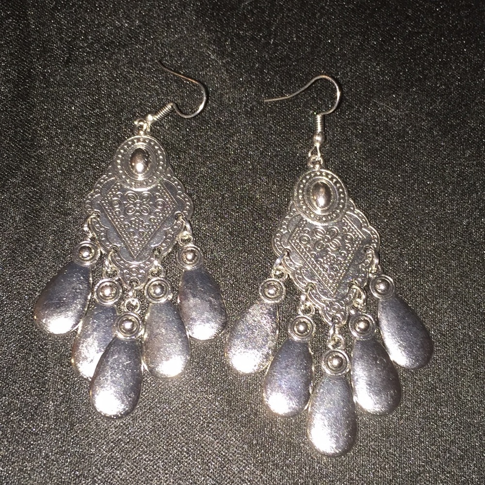 Silver tone earrings